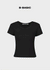 [B-BASIC] U Neck Ribbed Short Sleeve Tee 2 Size