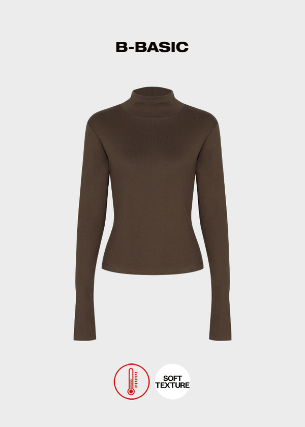 [B-BASIC] Brushed Half Turtleneck Long Sleeve T-shirt (2SIZE)
