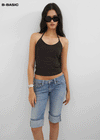 [B-BASIC] Tension Cotton Strap Halter Sleeveless Top (2 SIZE)