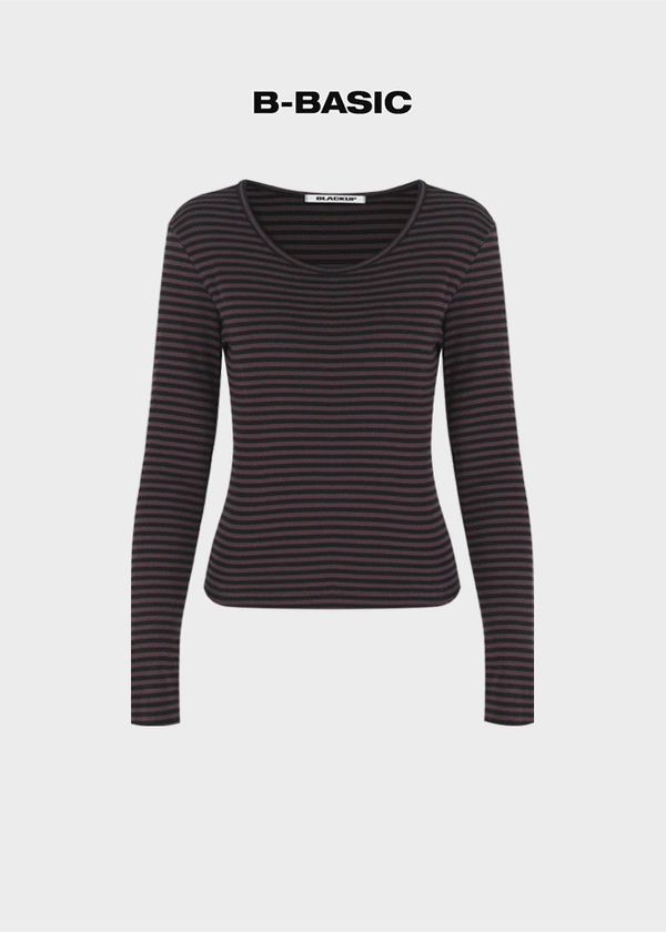 [B-BASIC] Standard Stripe Long Sleeve T-shirt (2size)