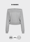 [B-BASIC] Light Sweat Off-Shoulder Man-to-Man
