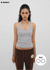[B-BASIC] Ribbed Halter Sleeveless Top (Built-in Cap)