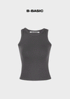 [B-BASIC] Round Neck Ribbed Sleeveless Long Ver.