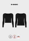 [B-BASIC] Tech Hit Basic U-Neck Long Sleeve T-Shirt (2TYPE)