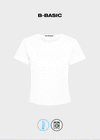 [B-BASIC] Camiseta corta de manga corta redonda fresca y lavable 2TAMAÑO
