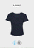 [B-BASIC] Camiseta corta de manga corta con cuello en U lavable 2TAMAÑO