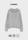 [B-BASIC] Double Cotton Rivet Hooded Zip-up