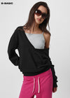 [B-BASIC] Mid-Sweat Deep V-Neck Sweatshirt
