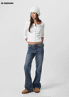 [B-DENIM] LOW NON SPAN BOOTS-CUT JEANS 057