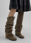 Bybang Folding Suede Long Boots