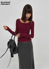 [MADE] Libra Stitch Fleece-Lined U-Neck Long Sleeve Tee (Available as a set)