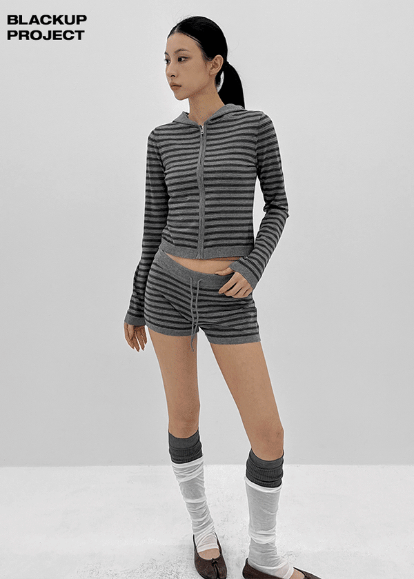 [MADE] Ripol Stripe Knit Hood Zip-Up (Set Available)