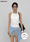 [MADE] Easy Basic Round Halter Sleeveless (Built-in Cap)