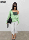 [MADE] Ronis Deep V-neck Summer Cotton Long Sleeve Tee