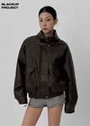 [MADE] Pinterre Leather Dumble Blouson Jumper