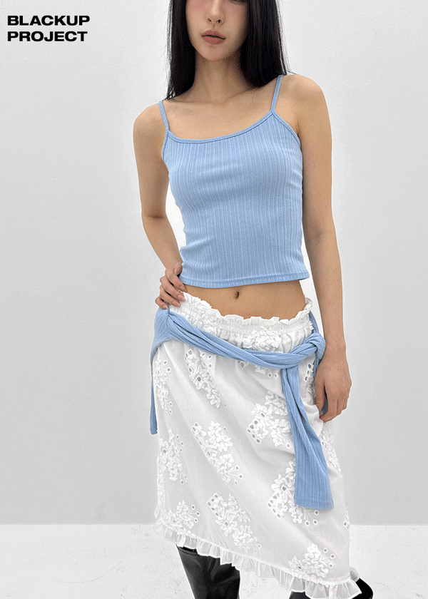 [MADE] Fluffy Layered Ribbed Sleeveless Top (Set Available)