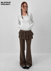 [MADE] Kuzel Cancan Bootcut Skirt Pants (belt Set)