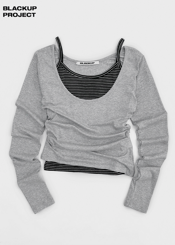 [MADE] Zencu U-Neck Layered Long-Sleeve Tee