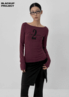 [MADE] Kerif Printed Boat Neck Long Sleeve T-Shirt