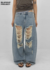 [MADE] Lily Damaged Barrel Denim Pants