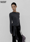 [MADE] Yuyu Strap Asymmetrical Long Sleeve Tee
