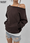 [MADE] Spanel Rivet Off-Shoulder Sweatshirt