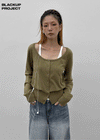 [MADE] Velvety U-neck Knit Cardigan