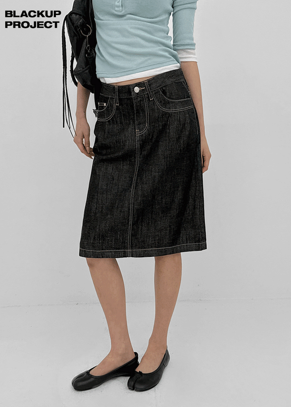 [MADE] Bitum Summer Denim Midi Skirt