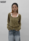 [MADE] Velvety U-neck Knit Cardigan