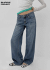 [MADE] Burnt Low-Waisted Wide Denim Pants