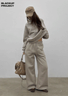 [MADE] Ash Fleece-Lined Hotfix Elastic Waist Pants