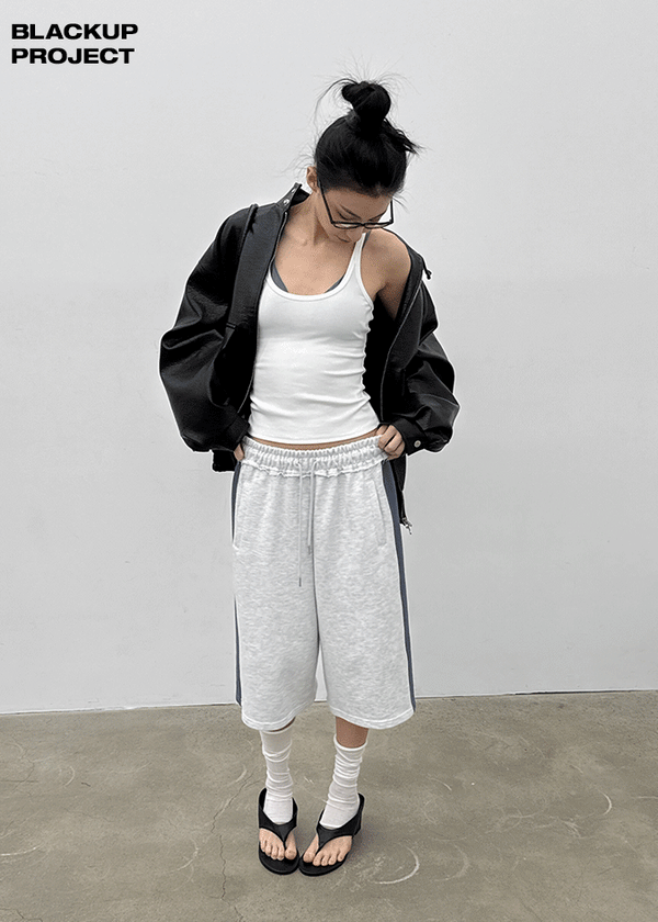 [MADE] Wirano Color-Block Bermuda Banded Pants