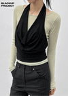 [MADE] Kusha Cowl-Neck Halter Sleeveless Top