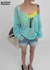 [MADE] Tesieth Sheer Deep V-Neck Knit Top