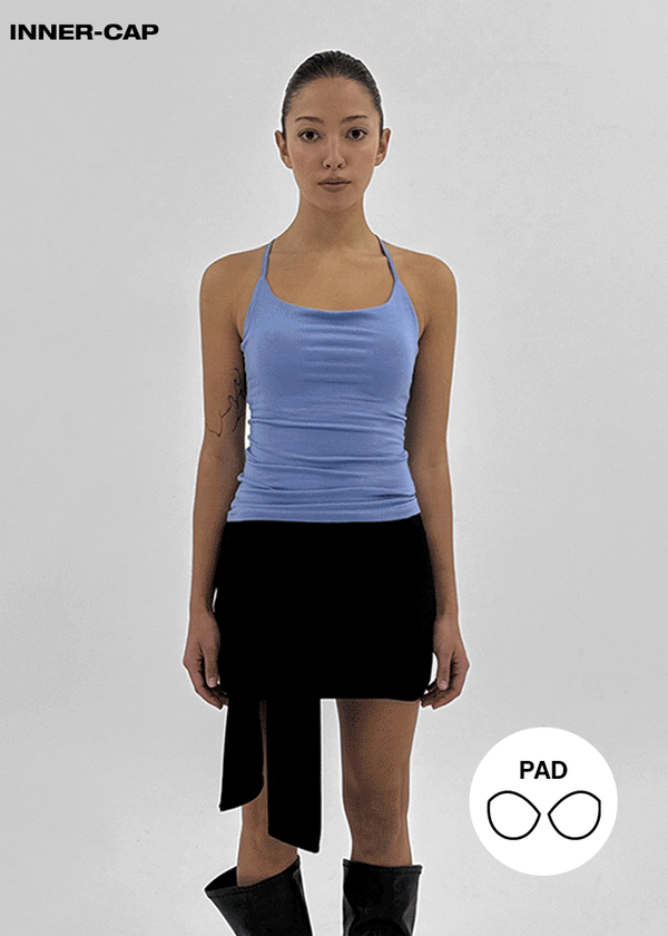 [MADE] Perky Back-Point Sleeveless Top (Built-in Cap)