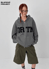 [MADE] Wiggy Applique Loose Fit Hooded Zip-up