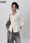 [MADE] Ruet Pleated Tie Blouse