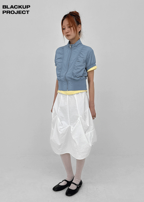 [MADE] Edia Nylon Short-Sleeve Zip-Up