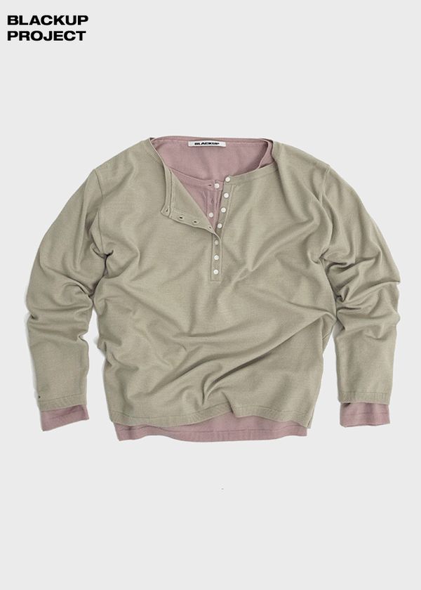 [MADE] Ponte Henley Neck Overfit Knit