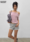 [MADE] Selni Off-Shoulder Short-Sleeve Tee (Set Available)
