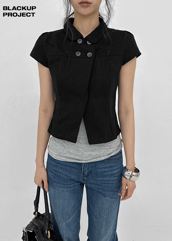 [MADE] Conto Double Button Short Sleeve Shirt