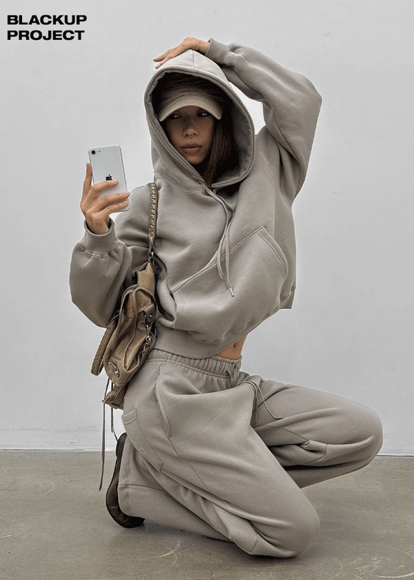 [MADE] Ash Fleece-Lined Oversized Hoodie