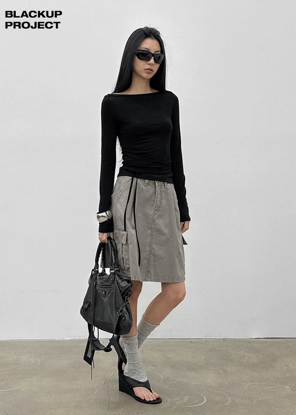 [MADE] Fullon Strap Boat-Neck Long-Sleeve T-Shirt