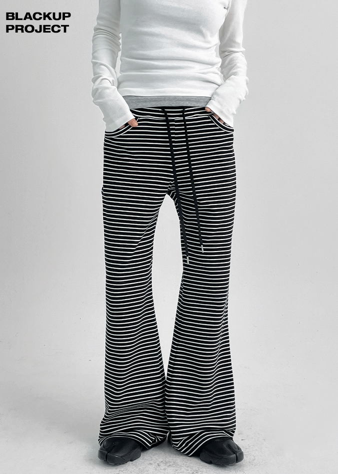 Kijun STRIPED U-NECK KNIT & PANTSMADE] Shaman Stripe Bootcut