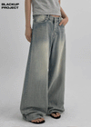 [MADE] Pullup Wide Denim Pants