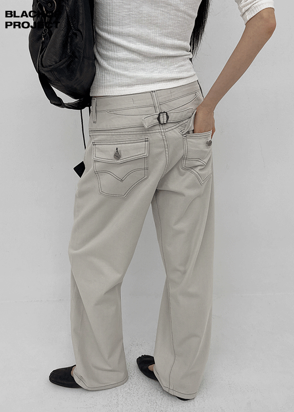 [MADE] Bromy Back-Strap Denim Pants