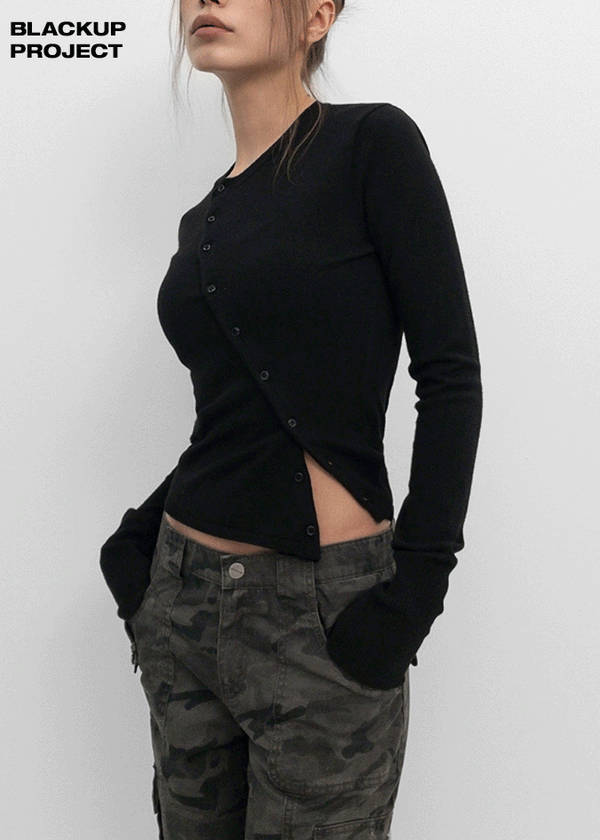 [MADE] Pochiming Diagonal Knit Cardigan