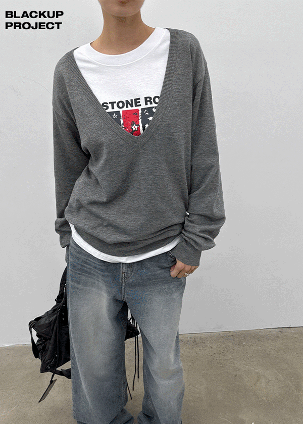 [MADE] Budri Deep V-Neck Knit