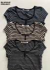 [MADE] Robeng Stripe Henley Neck Short Sleeve Tee