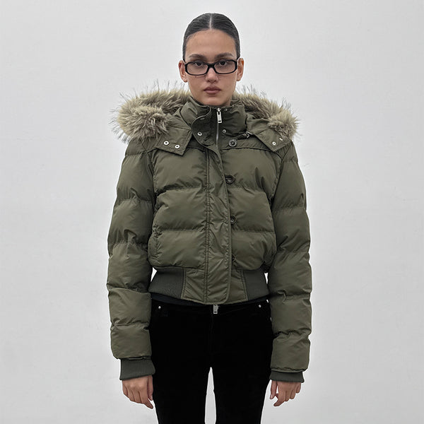 [MADE] Vanity Fur-Trimmed Wellon Crop Padded Jacket